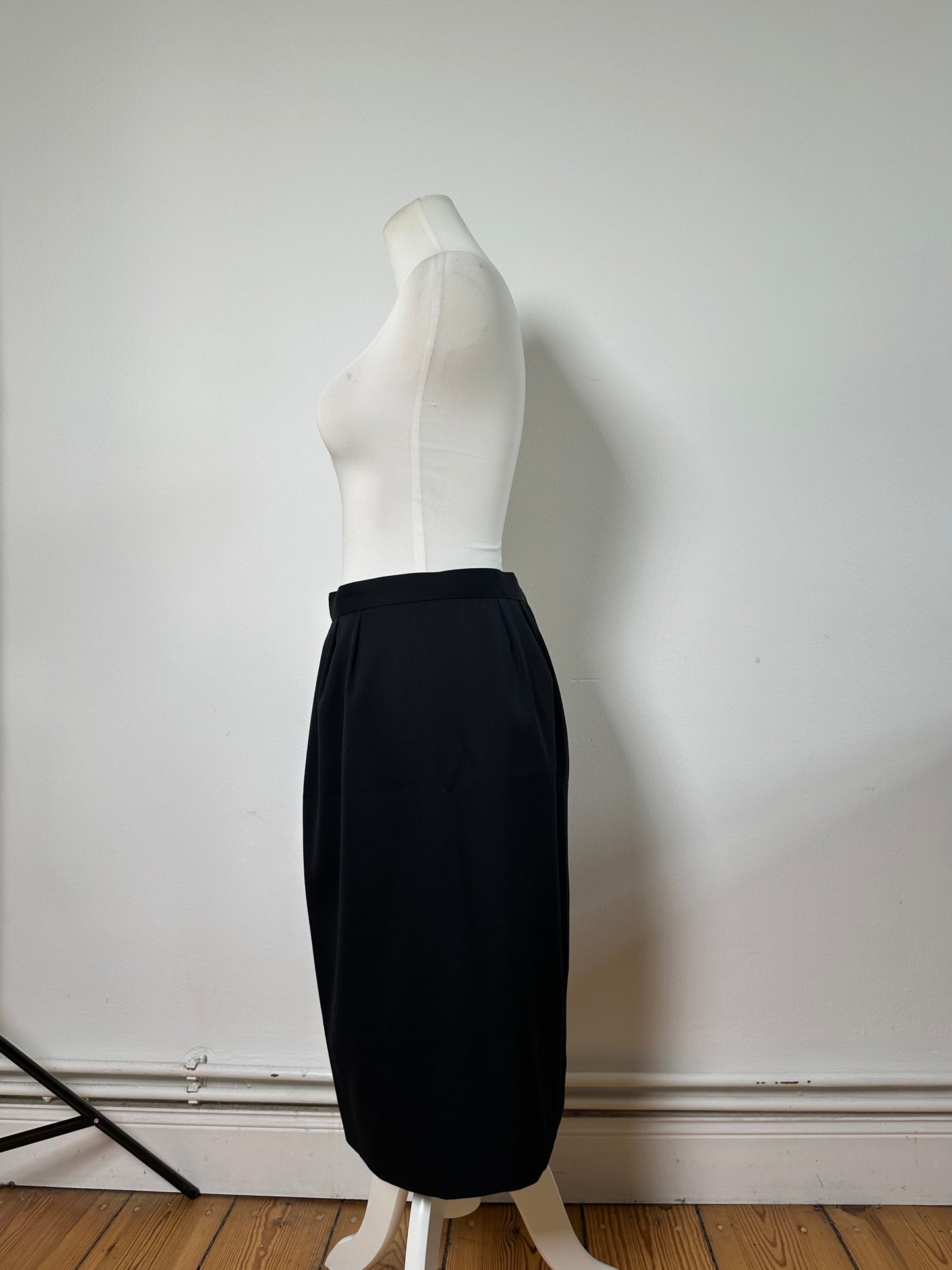 Vintage Dior Wool Blend Skirt Black L