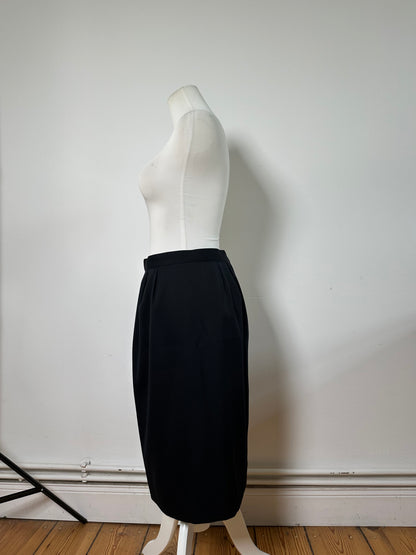 Vintage Dior Wool Blend Skirt Black L