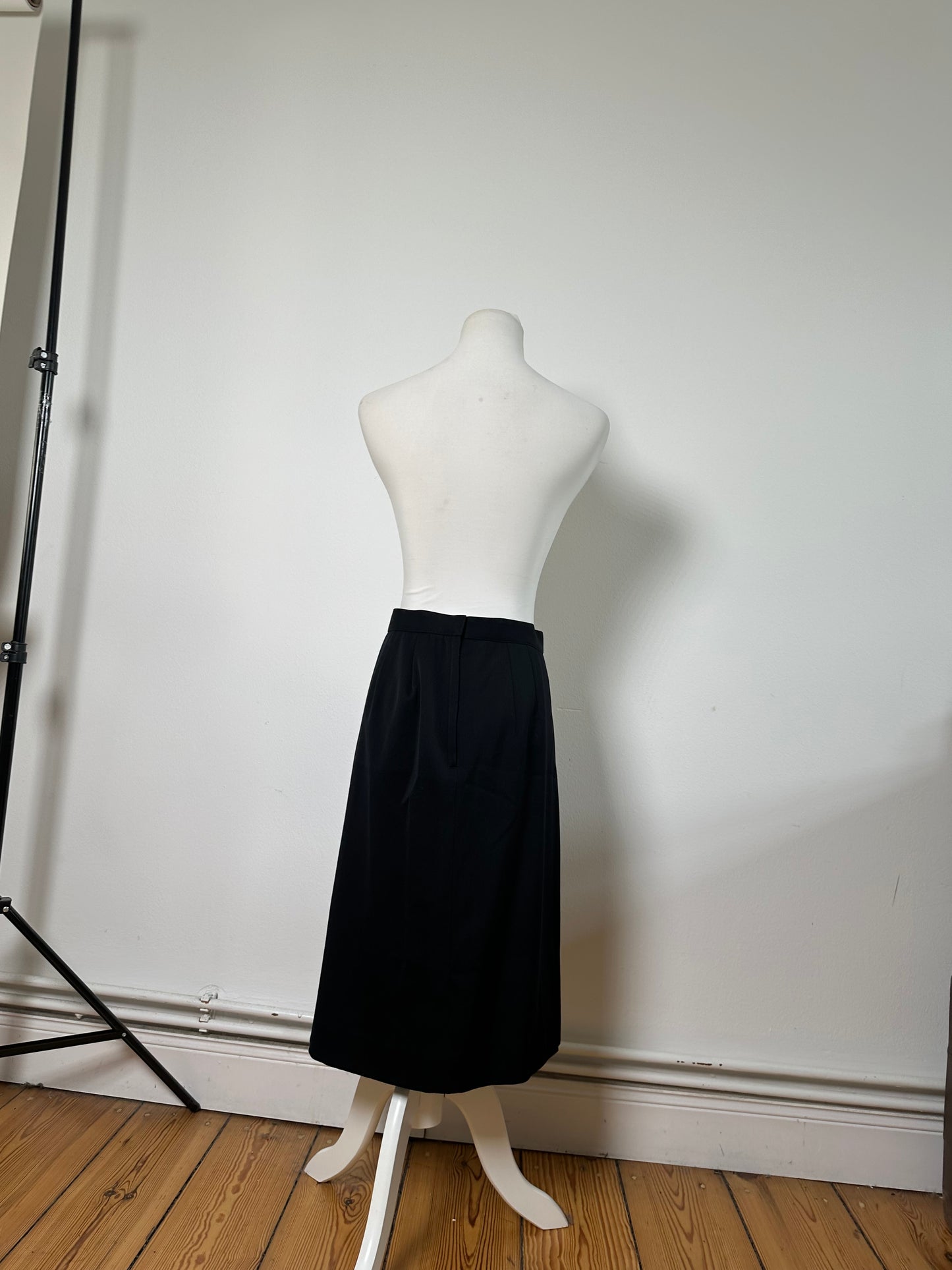 Vintage Dior Wool Blend Skirt Black L