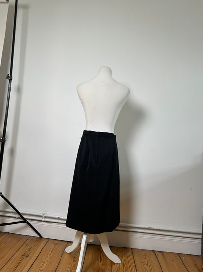 Vintage Dior Wool Blend Skirt Black L