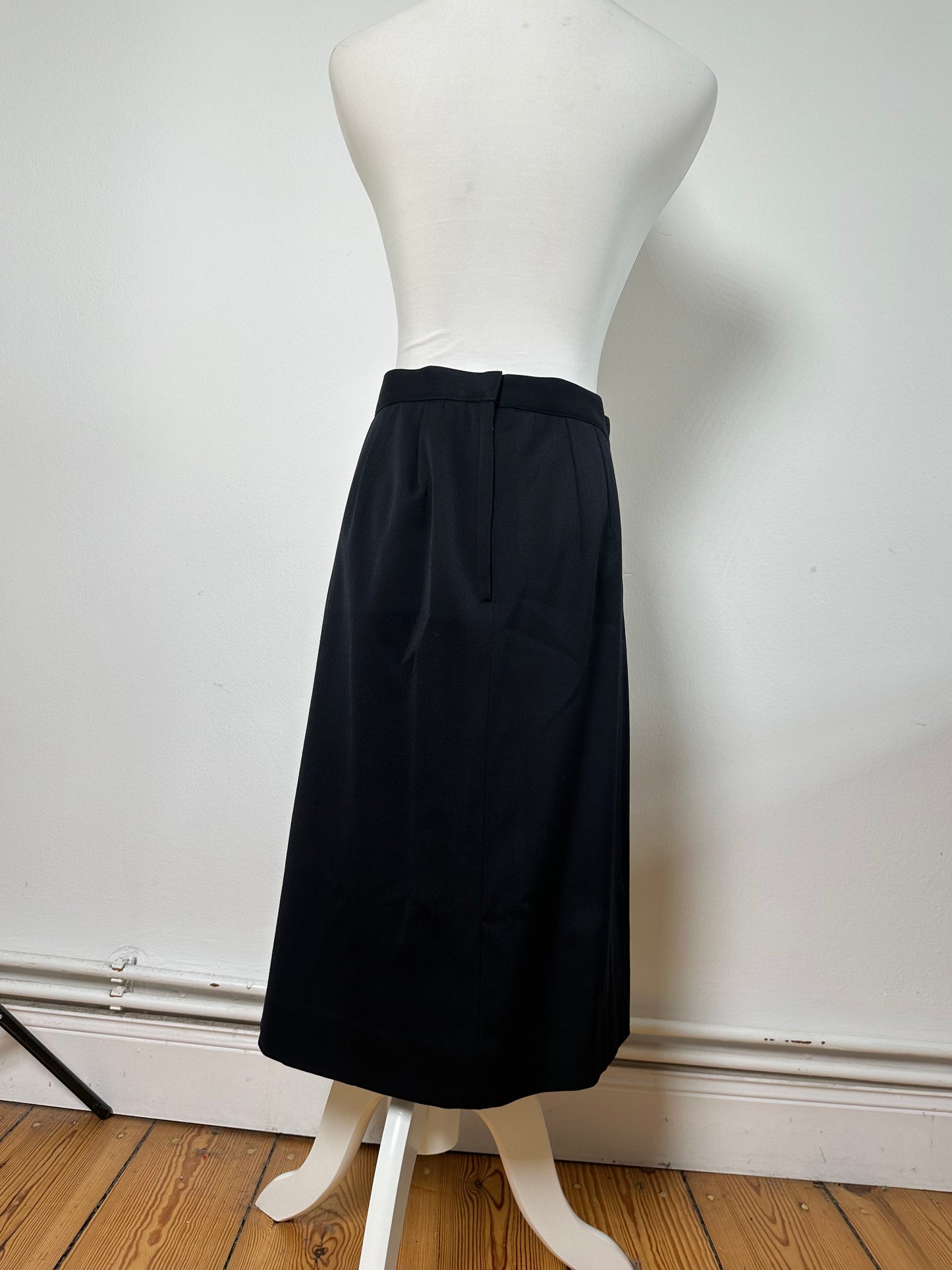Vintage Dior Wool Blend Skirt Black L