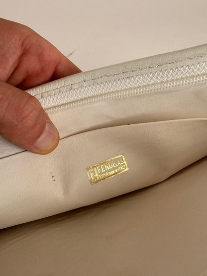 Vintage Fendi Monogram Clutch White