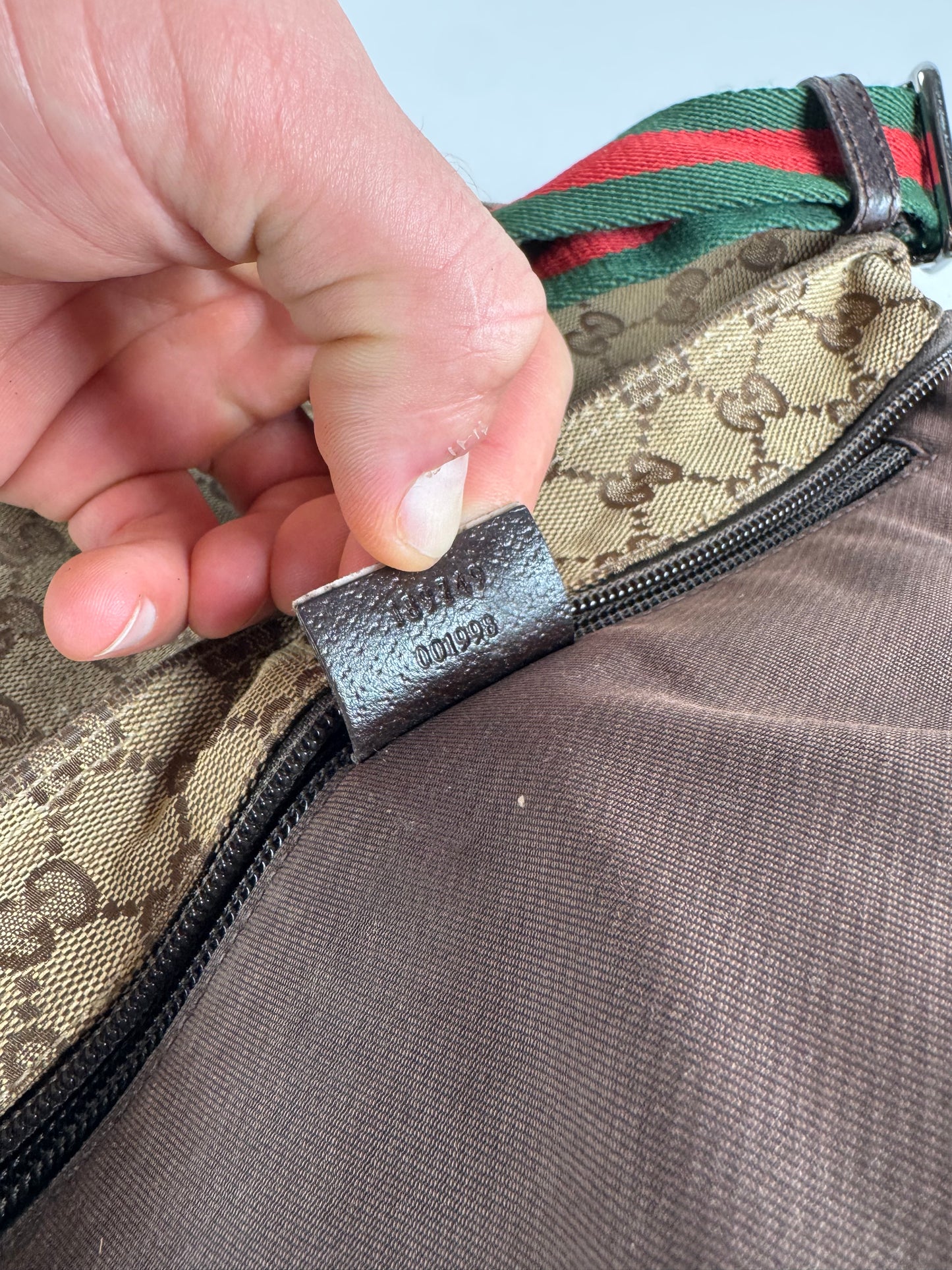 Vintage Gucci Monogram Canvas Bag Beige Brown