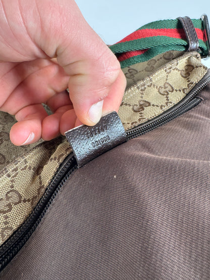 Vintage Gucci Monogram Canvas Bag Beige Brown
