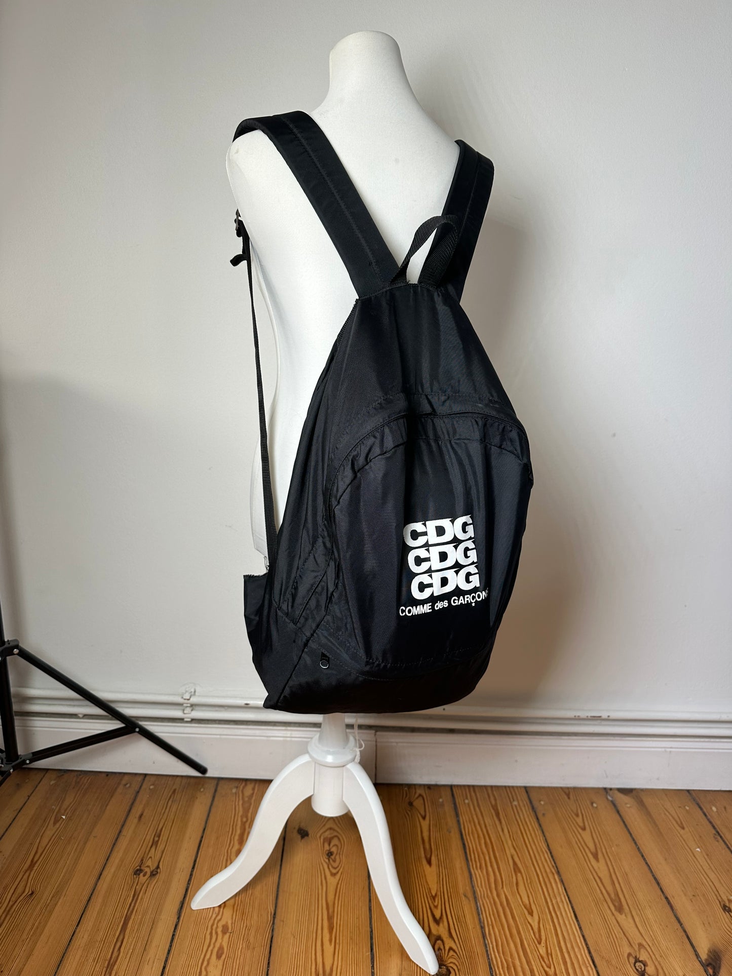 Comme Des Garcons CDG Nylon Backpack Black Triple Logo