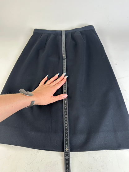 Vintage Dior Wool Blend Skirt Black L