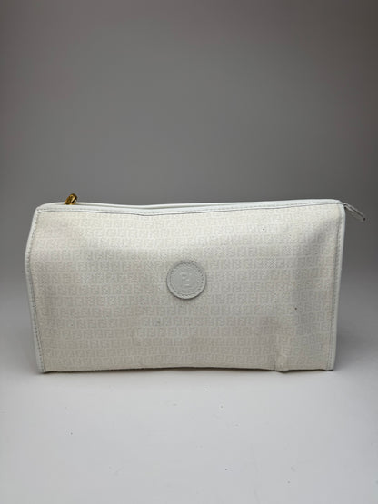 Vintage Fendi Monogram Clutch White
