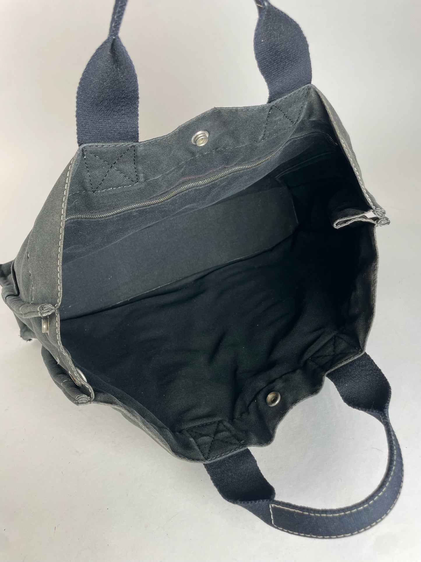 Vintage Hermes Canvas Tote Bag Navy