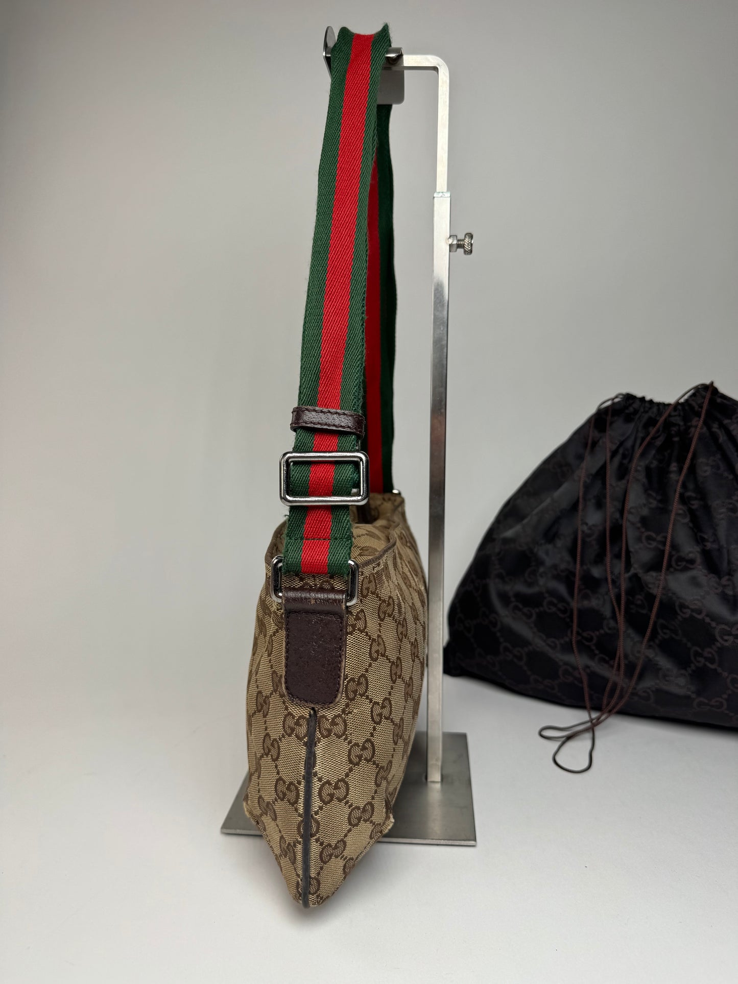Vintage Gucci Monogram Canvas Bag Beige Brown