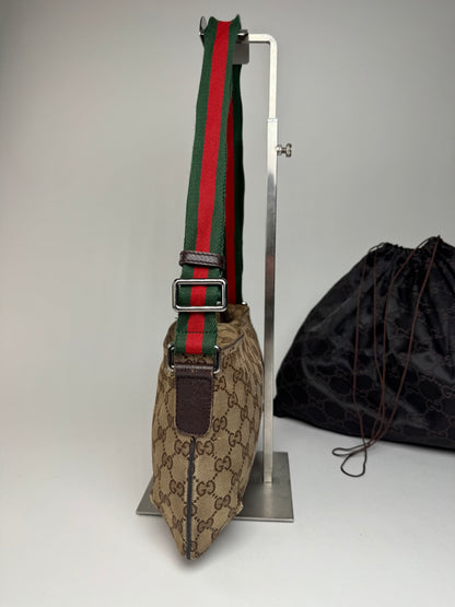 Vintage Gucci Monogram Canvas Bag Beige Brown