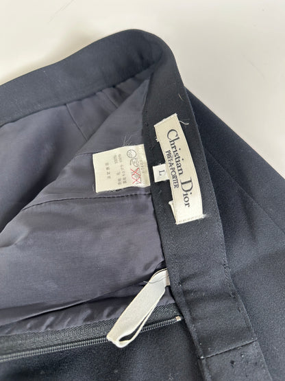 Vintage Dior Wool Blend Skirt Black L