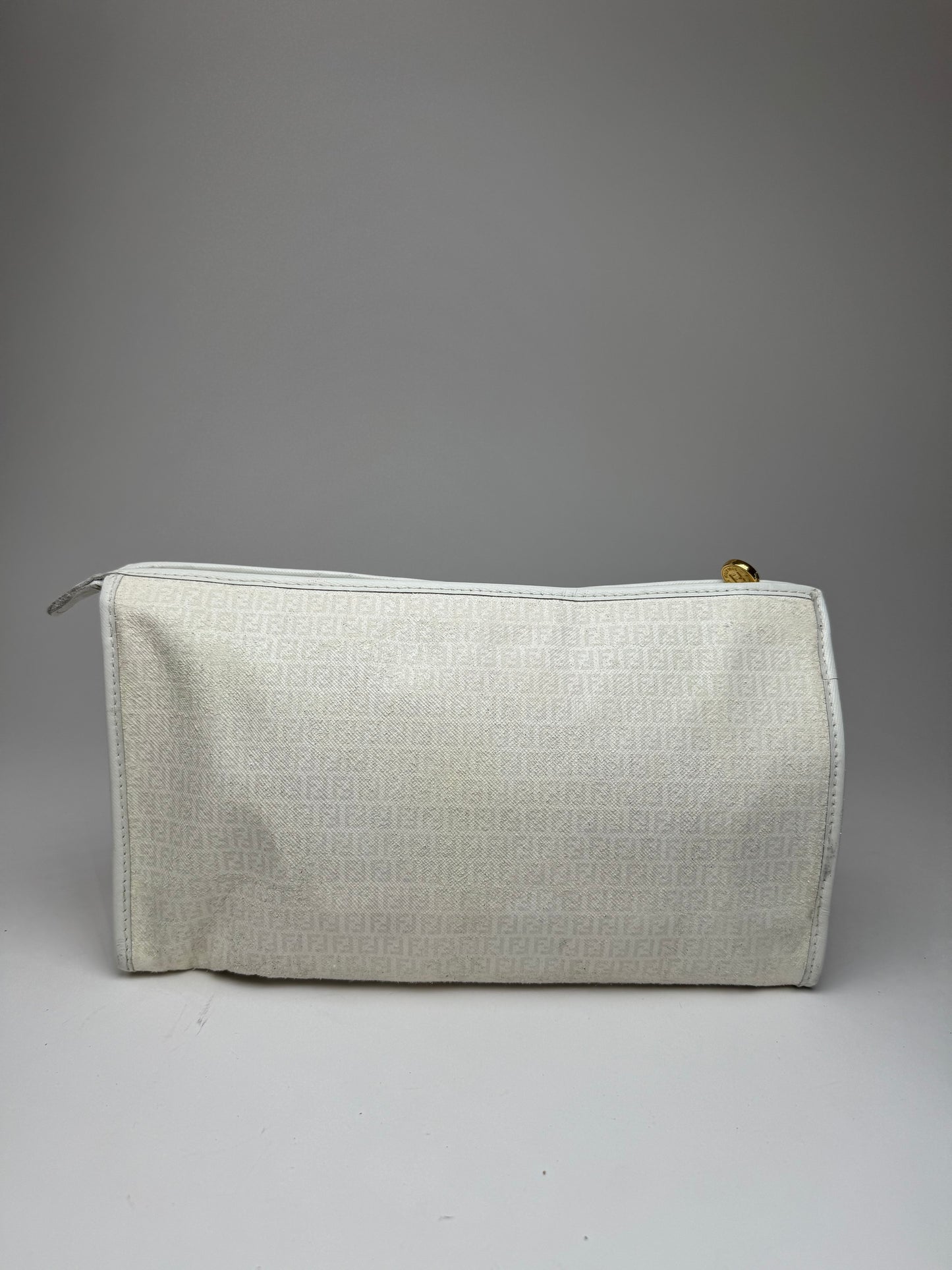 Vintage Fendi Monogram Clutch White
