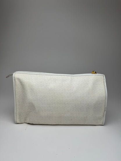 Vintage Fendi Monogram Clutch White