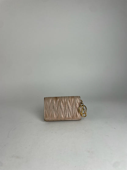 Vintage Miu Miu Metallasse Leather Card Holder Beige