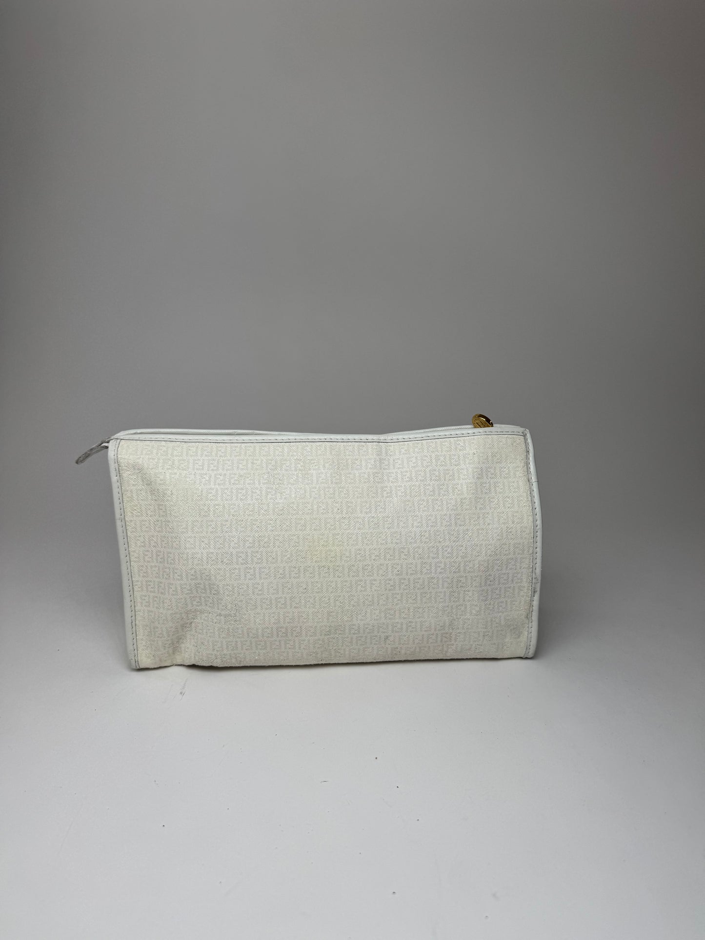 Vintage Fendi Monogram Clutch White