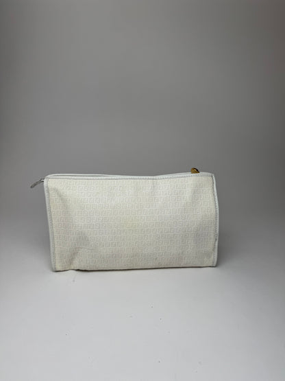 Vintage Fendi Monogram Clutch White