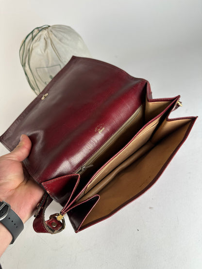 Vintage Gucci Horsebit 2Way Bag Burgundy