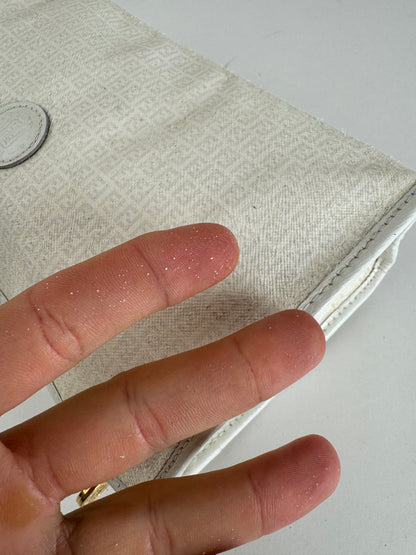 Vintage Fendi Monogram Clutch White