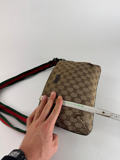 Vintage Gucci Monogram Canvas Bag Beige Brown