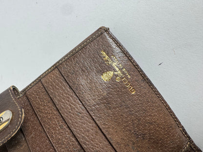 Vintage Gucci Ophidia Monogram Leather ID holder beige brown