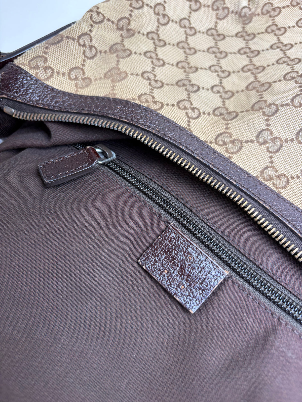 Vintage Gucci GG Supreme Hobo Bag c. Late 2000s Tan Brown