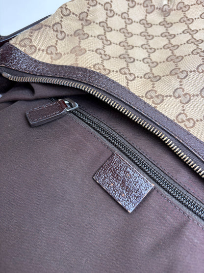 Vintage Gucci GG Supreme Hobo Bag c. Late 2000s Tan Brown