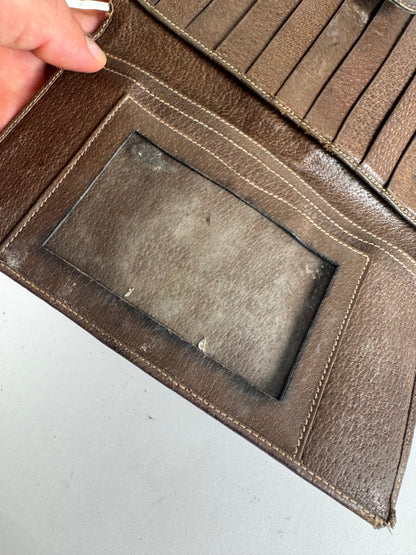 Vintage Gucci Ophidia Monogram Leather ID holder beige brown