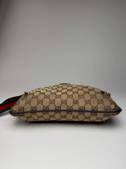 Vintage Gucci Monogram Canvas Bag Beige Brown