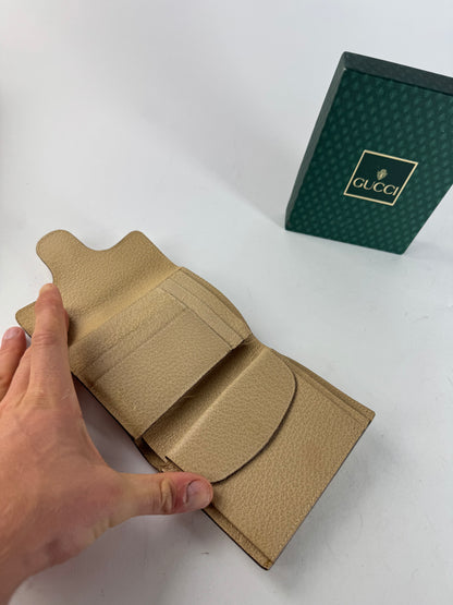Vintage Gucci Horsebit Leather Wallet Beige