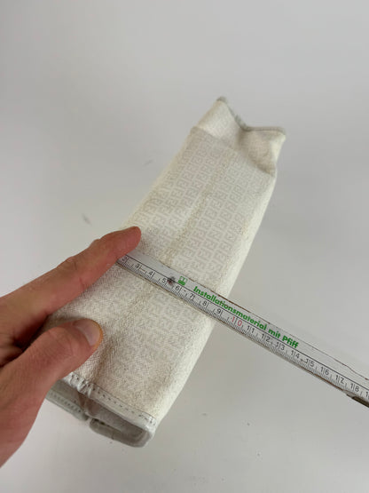 Vintage Fendi Monogram Clutch White