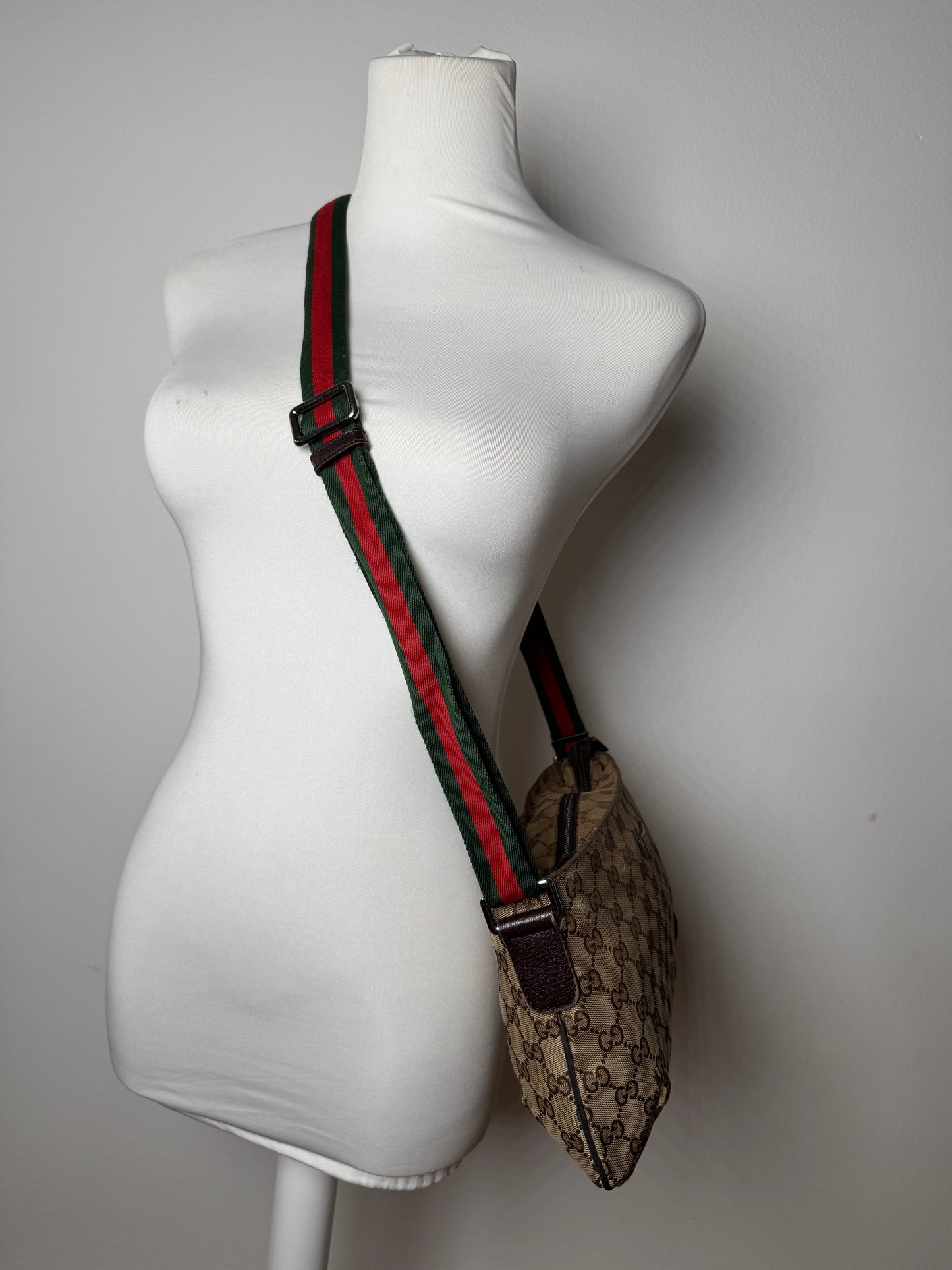 Vintage Gucci Monogram Canvas Bag Beige Brown