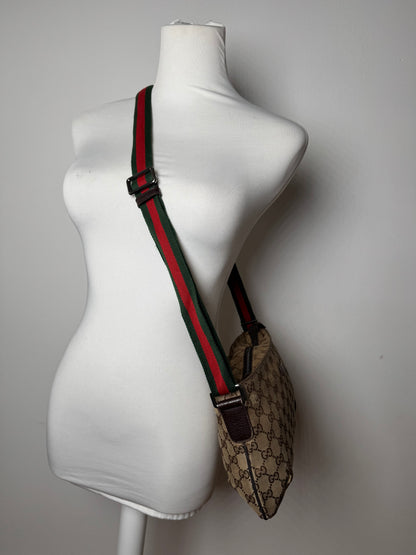 Vintage Gucci Monogram Canvas Bag Beige Brown
