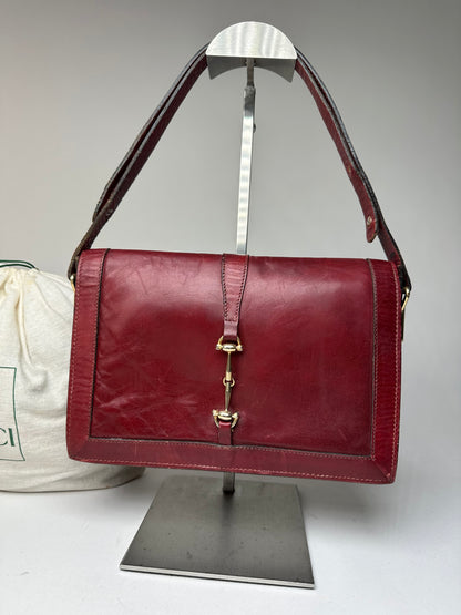 Vintage Gucci Horsebit 2Way Bag Burgundy