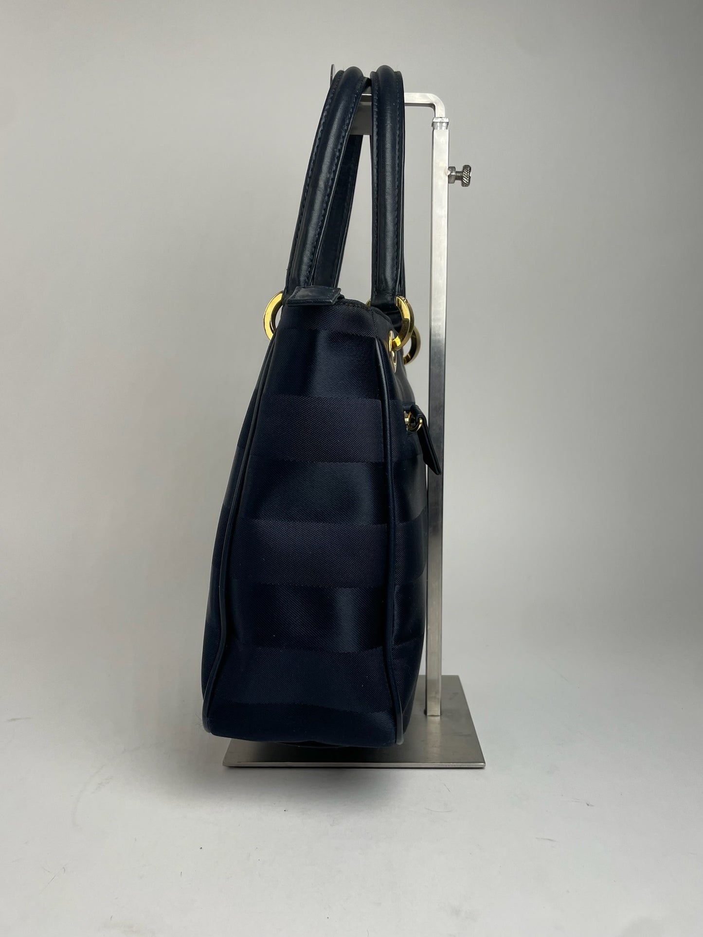 Vintage Courreges Monogram Bag Black Grey