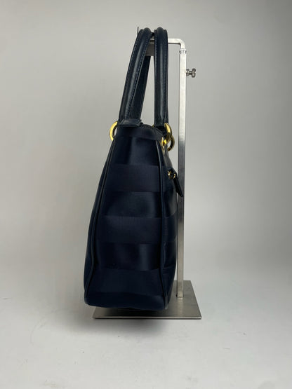 Vintage Courreges Monogram Bag Black Grey