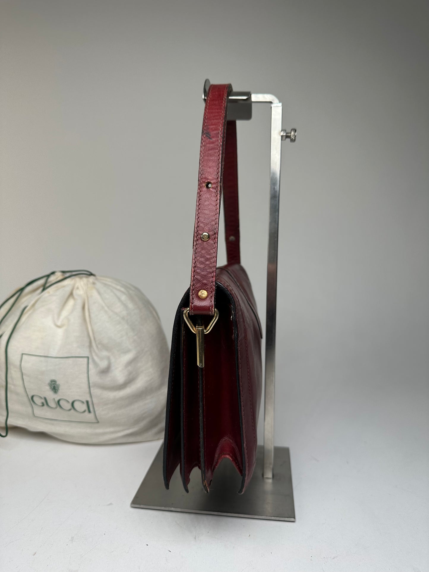 Vintage Gucci Horsebit 2Way Bag Burgundy