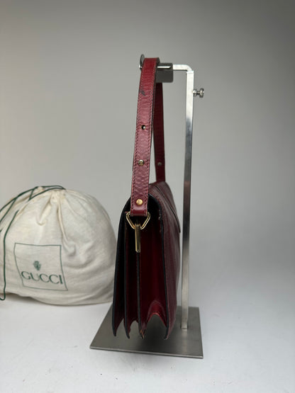 Vintage Gucci Horsebit 2Way Bag Burgundy