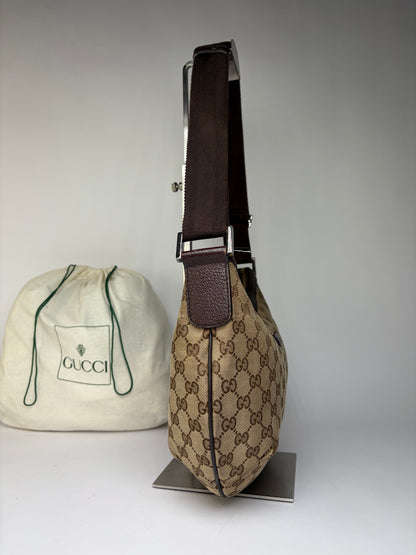 Vintage Gucci GG Supreme Hobo Bag c. Late 2000s Tan Brown