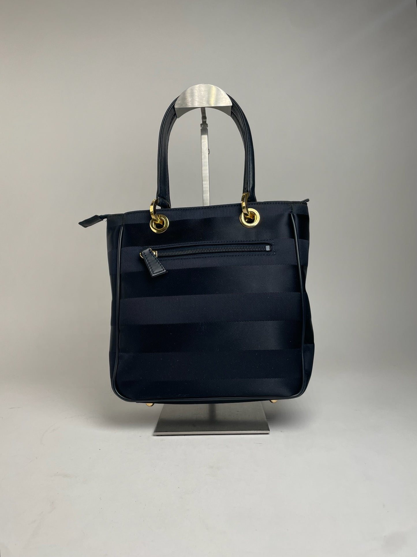 Vintage Courreges Monogram Bag Black Grey
