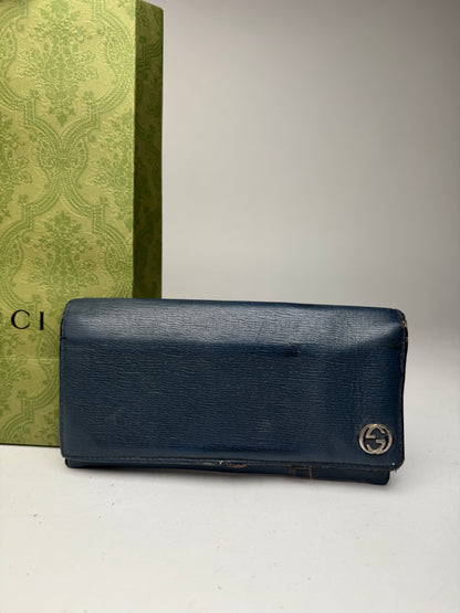 Vintage Gucci Leather Card holder / ID holder navy