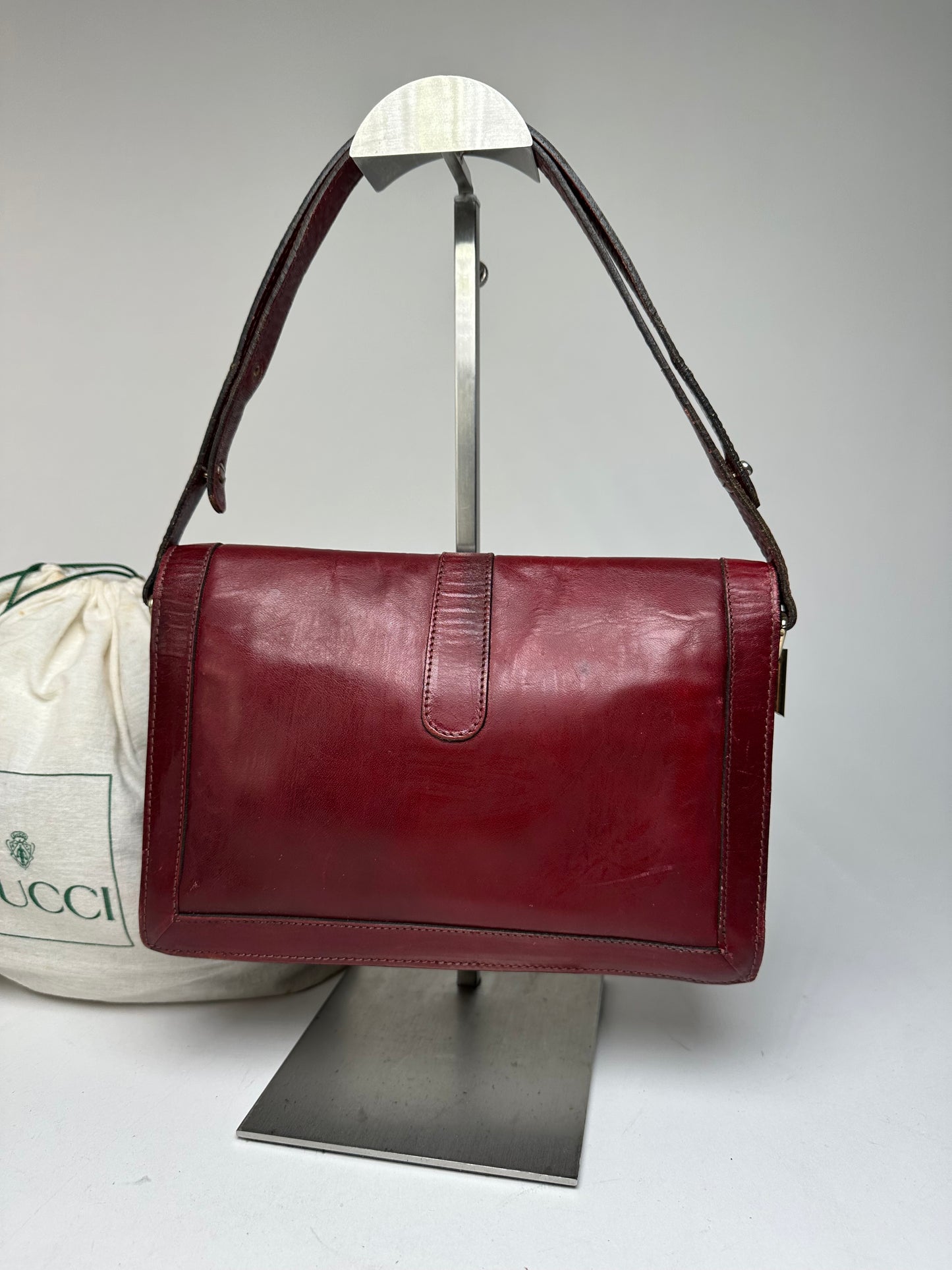 Vintage Gucci Horsebit 2Way Bag Burgundy