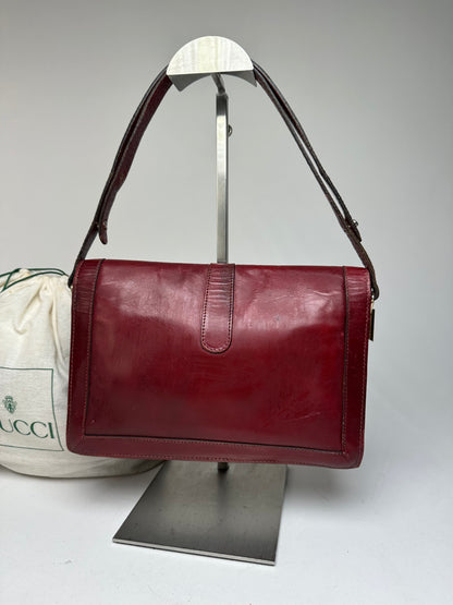 Vintage Gucci Horsebit 2Way Bag Burgundy