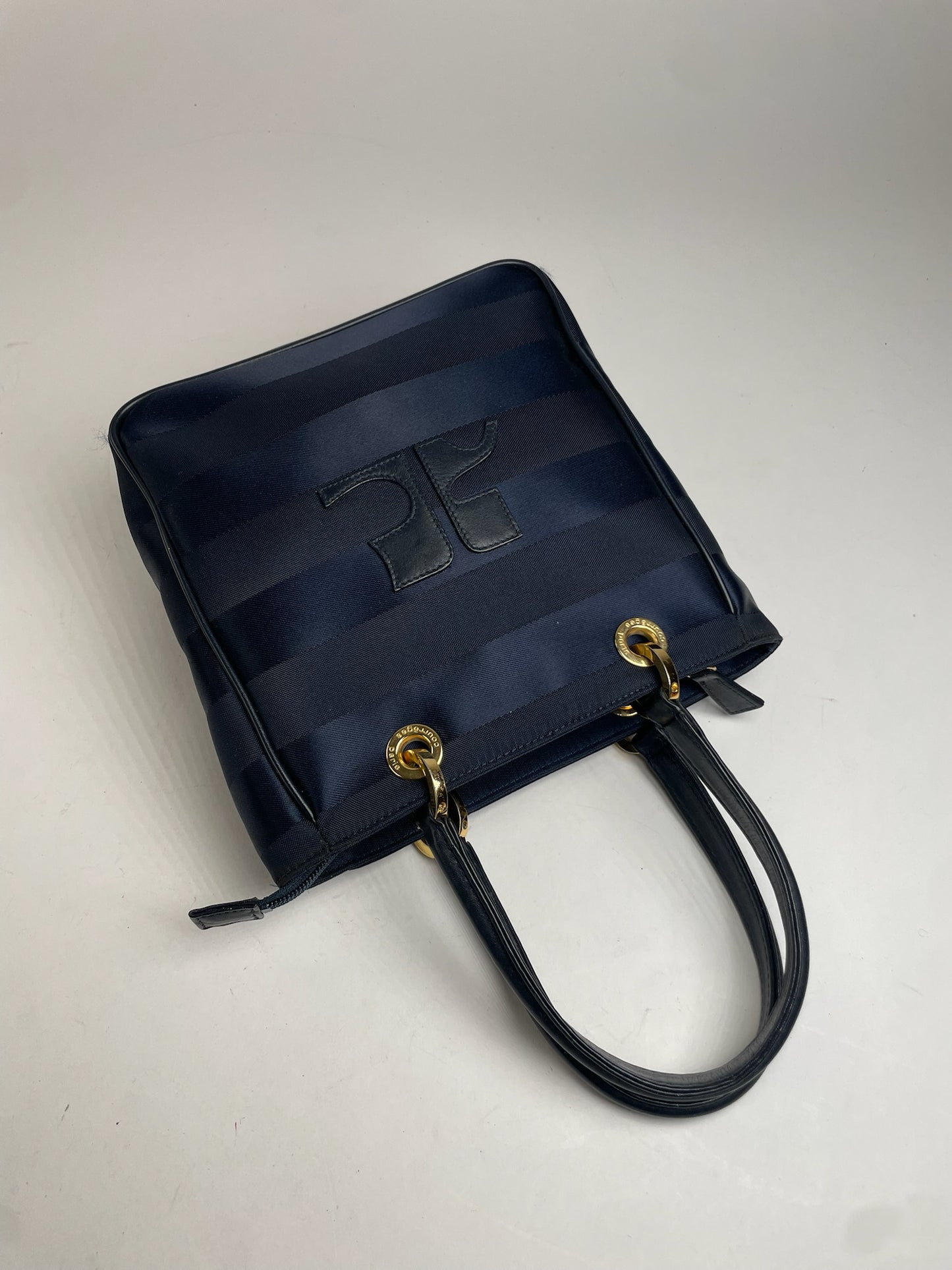 Vintage Courreges Monogram Bag Black Grey