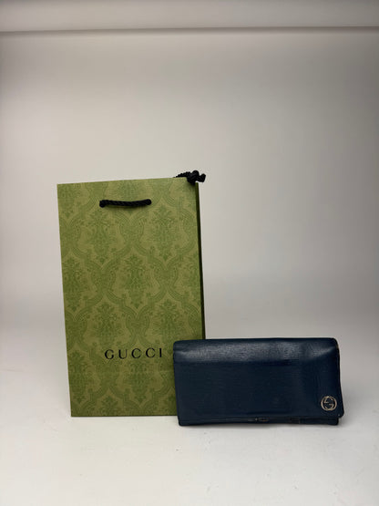 Vintage Gucci Leather Card holder / ID holder navy