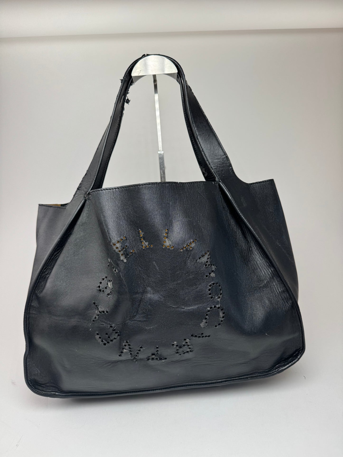 Vintage Stella Mc Cartney Logo Vegan Leather Tote black