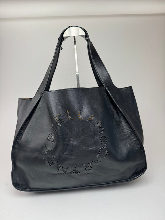 Vintage Stella Mc Cartney Logo Vegan Leather Tote black