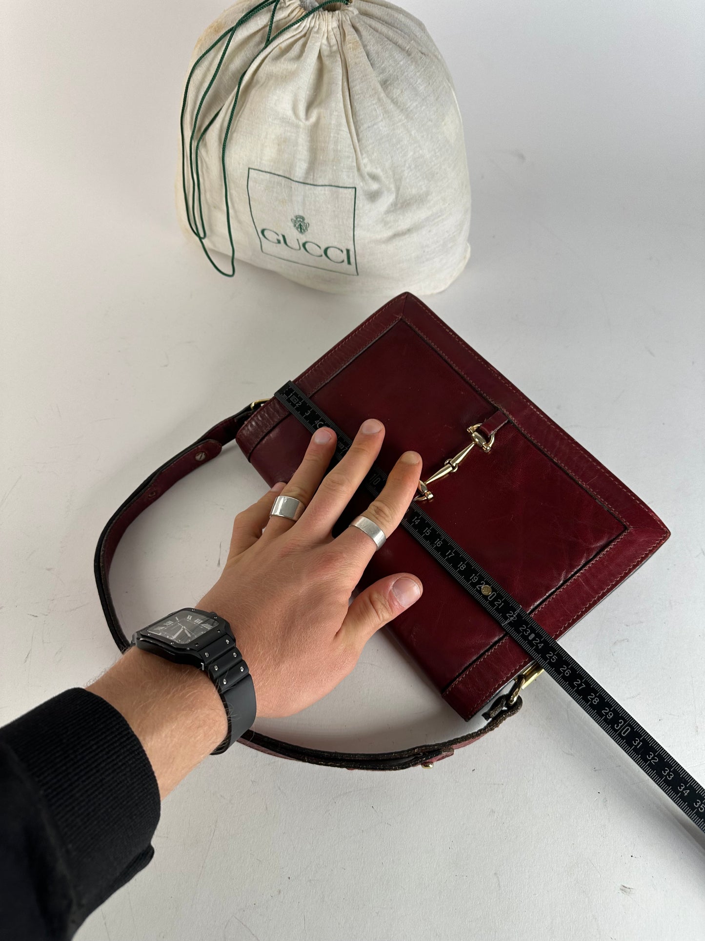 Vintage Gucci Horsebit 2Way Bag Burgundy