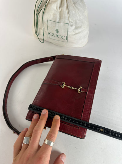 Vintage Gucci Horsebit 2Way Bag Burgundy