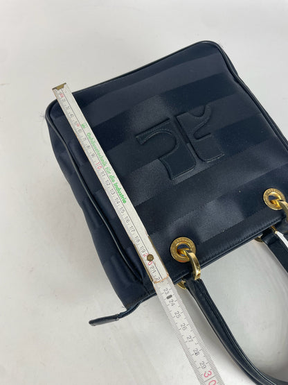 Vintage Courreges Monogram Bag Black Grey