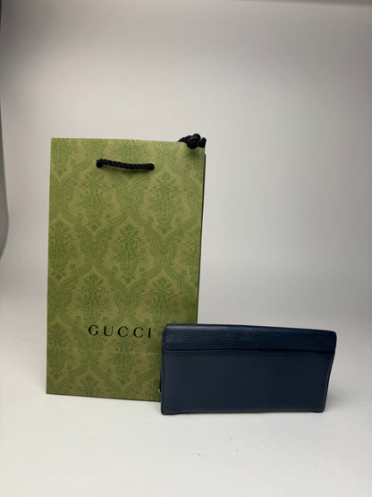Vintage Gucci Leather Card holder / ID holder navy